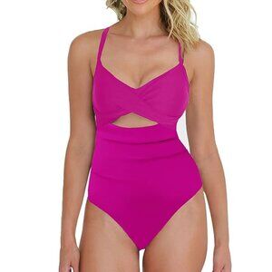 Hot Pink Sexy Full Coverage Bottom Monokini Swimsuit